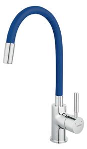 Novaservis Ferro - Miscelatore da lavello con braccio di erogazione flessibile, blu/cromo 70710,0MD