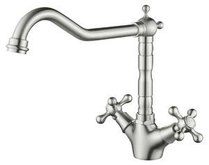 Aquanello Heritage Ascot: Miscelatore da cucina classico in acciaio inossidabile con bocchetta angolata, modello NB-4002-HA