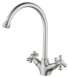Aquanello Heritage Ascot: Miscelatore da cucina classico in acciaio inossidabile con bocchetta rotonda, modello NB-4003-HA