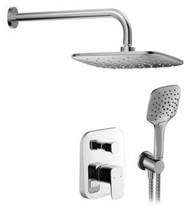 Ravak 10° - Set doccia con rubinetto ad incasso, con corpo incasso, 25x25 cm, 3 getti, cromo X07S012