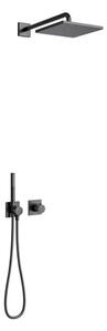 Keuco IXMO - Set doccia termostatico ad incasso, 25x25 cm, nero opaco 59602370002