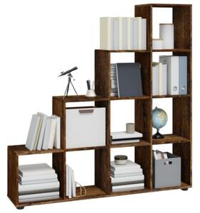 Libreria a Scala Rovere Fumo 142 cm in Legno Multistrato