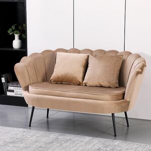 DecHome Divano 2 Posti Contemporaneo Luxury in Velluto Dimensioni 132x73x77 cm colore Beige - Orel