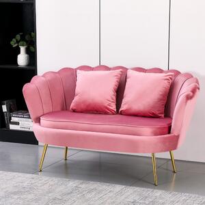 DecHome Divano 2 Posti Contemporaneo Luxury in Velluto Dimensioni 132x73x77 cm colore Rosa - Orel