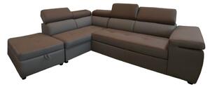DecHome Divano Angolare 3 posti Moderno con Chaise Longue Letto Estraibile Pouf Contenitore in Tessuto Dimensioni 285x100x95 colore Grigio - Gisella