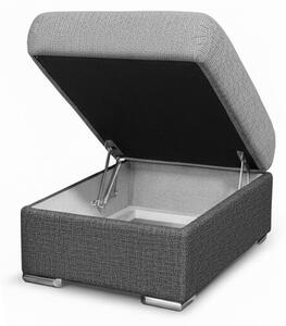 DecHome Divano Angolare 4 Posti Moderno con Penisola Sinistra Letto Estraibile Vano Contenitore in Tessuto Dimensioni 262x220x76/91 cm colore Grigi