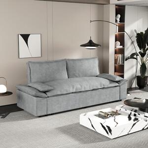 DecHome Divano Letto 2 Posti Moderno in Vellutino Dimensioni 185x85x85 cm colore Grigio - Belly