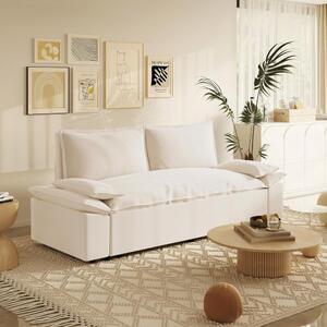 DecHome Divano Letto 2 Posti Moderno in Vellutino Dimensioni 185x85x85 cm colore Beige - Belly