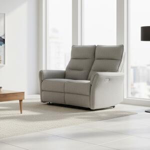 DecHome Divano Relax 2 Posti Moderno Schienale Reclinabile Meccanismo Elettrico in Tessuto Dimensioni 134x95x105 cm colore Grigio - Softwave