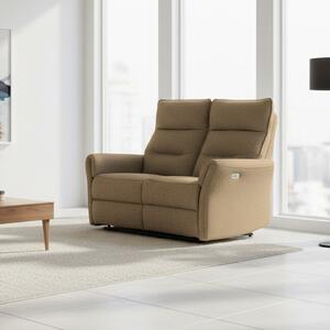DecHome Divano Relax 2 Posti Moderno Schienale Reclinabile Meccanismo Elettrico in Tessuto Dimensioni 134x95x105 cm colore Camel - Softwave