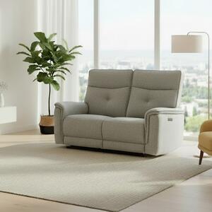 DecHome Divano Relax 2 Posti Moderno Schienale Reclinabile Meccanismo Elettrico in Tessuto Dimensioni 157x96x105 cm colore Grigio - Elysio