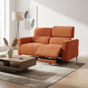 DecHome Divano Relax 2 Posti Moderno Schienale Reclinabile Meccanismo Elettrico in Tessuto Dimensioni 174x100x95/105 cm colore Aragosta - Luxora