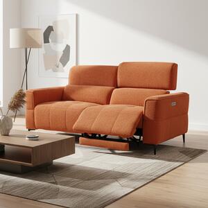 DecHome Divano Relax 3 Posti Moderno Schienale Reclinabile Meccanismo Elettrico in Tessuto Dimensioni 197x100x95/105 cm colore Aragosta - Luxora