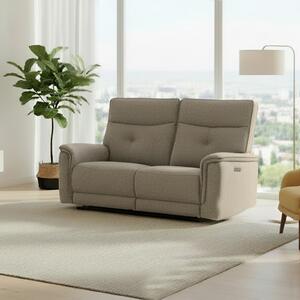 DecHome Divano Relax 3 Posti Moderno Schienale Reclinabile Meccanismo Elettrico in Tessuto Dimensioni 198x96x105 cm colore Sabbia - Elysio