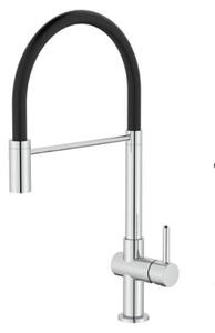 Rubinetto da cucina Aquanello, modello CR-4400-GT, con bocchetta flessibile, finitura cromata