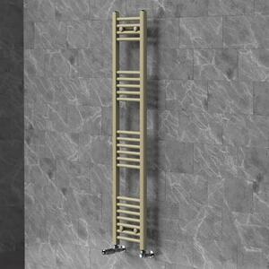 Asciugamani radiante LuxeBath 300x1400 mm, radiatore per bagno con valvola termostatica, asciugamano Sahara a pannello liscio con attacco laterale, porta asciugamani, color beige