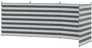 Outsunny Paravento da Spiaggia Pieghevole Frangivista in Poliestere con Barre in Acciaio, 540x150 cm, Grigio
