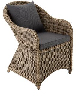 Tectake poltrona deluxe in rattan e alluminio, cuscini seduta e schienale