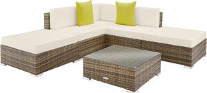 Tectake salottino in rattan con telaio in alluminio parigi