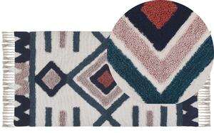 Tappeto di cotone Multicolore con motivo geometrico fatto a mano 80 x 150 cm Beliani