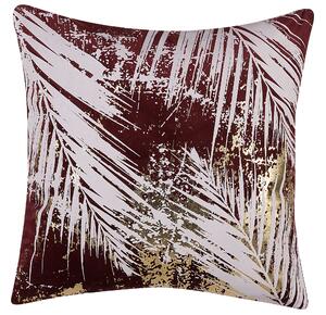 Set di 2 cuscini decorativi motivo foglia di palma bordeaux 45 x 45 cm motivo floreale stampa accessori arredamento glamour Beliani
