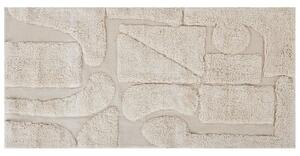 Tappeto Beige di Cotone fatto a mano morbido con motivo astratto 80 x 150 cm Beliani