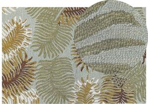Tappeto in lana multicolore con motivo foglie 160 x 230 cm stile boho rustico camera da letto soggiorno Beliani