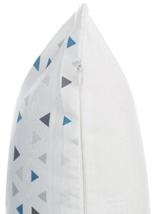 Set di 2 cuscini decorativi motivo triangolo grigio e blu 45 x 45 cm stampa geometrica moderna Beliani