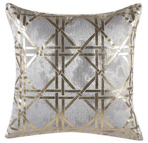 Set di 2 cuscini decorativi motivo geometrico diamante grigio 45 x 45 cm stampa accessori arredamento glamour Beliani