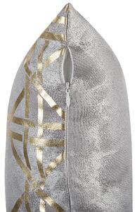 Set di 2 cuscini decorativi motivo geometrico diamante grigio 45 x 45 cm stampa accessori arredamento glamour Beliani