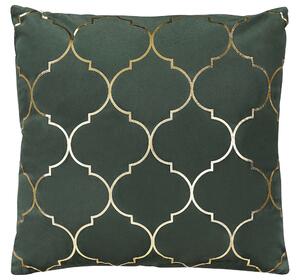Set di 2 cuscini decorativi velluto verde 45 x 45 cm motivo quadrifoglio stampa trifoglio marocchino glamour Beliani