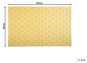 Tappeto tappetino Tessuto Giallo 160 x 230 cm Reversibile Esterno Interno Marocchino Beliani