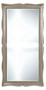 MOBILI2G - Specchiera foglia argento rettangolare- Misure: l.90 x h.180 x p.7