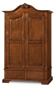 MOBILI 2G - ARMADIO 2 PORTE ARTE POVERA LEGNO TINTA NOCE 122X60X204