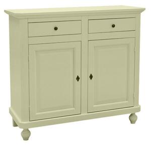 MOBILI 2G - CREDENZA IN LEGNO SHABBY CHIC NAPOLETANA 2 ANTE AVORIO