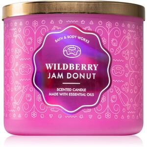 Bath & Body Works Wildberry Jam Donut candela profumata con oli essenziali 411 g