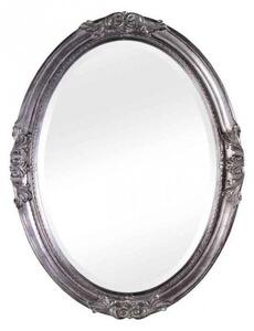 MOBILI 2G - Specchiera in foglia argento ovale- Misure: 72 x 92 x 5,5