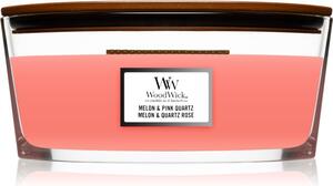Woodwick Melon & Pink Quarz candela profumata con stoppino in legno (hearthwick) 453,6 g