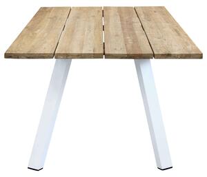 SALTUS - set tavolo in alluminio e teak cm 200x100x74 h con 8 sedute
