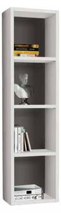 MOBILI 2G - Libreria porta Tv moderna colonna bianco frassino L.46 P.30 H.175