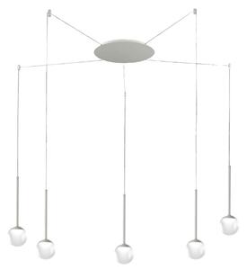 Lampadario moderno promoingross lollypop s5a wh led cct 2677lm metallo bianco metacrilato bianco - Promoingross