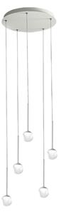 Lampadario moderno promoingross lollypop s5b wh led metallo bianco metacrilato bianco - Promoingross