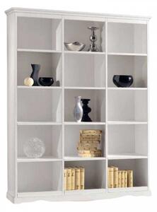 MOBILI 2G - LIBRERIA IN LEGNO LACCATO BIANCO OPACO L.156 P.38 H.205