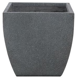 Moderno Vaso da Fiori Quadrato in Color Nero 46 x 46 x 44 cm Beliani