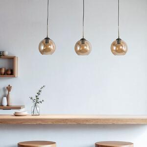 Lampada a sospensione Lindby, Sofian, dimmerabile, Bronzo / Ottone anticato, Soggiorno, Vetro, Moderno