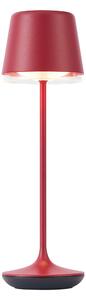 Lampada da tavolo rossa con LED IP65 ricaricabile con stazione di ricarica - Treble