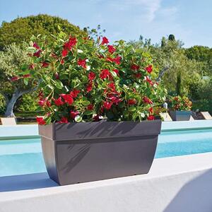 Vaso per piante e fiori Capri ARTEVASI in polipropilene colore antracite H 40 cm, L 80 x P 40 cm