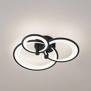 Plafoniera a LED Sorma Lindby, dimmerabile, Nero, Soggiorno / Sala da pranzo, Metallo, Moderno, Plafoniera LED
