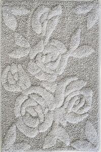 Tappeto bagno in cotone con disegno Rose in rilievo Grigio 55x110