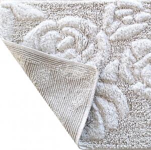 Tappeto bagno in cotone con disegno Rose in rilievo 50X80 Bianco